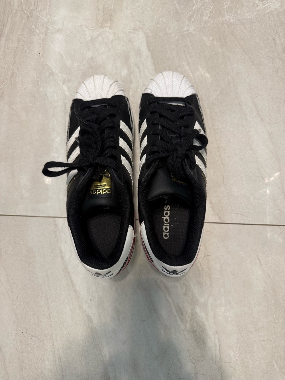 adidas Women's Black and White Classic Shell-Toe Sneakers
